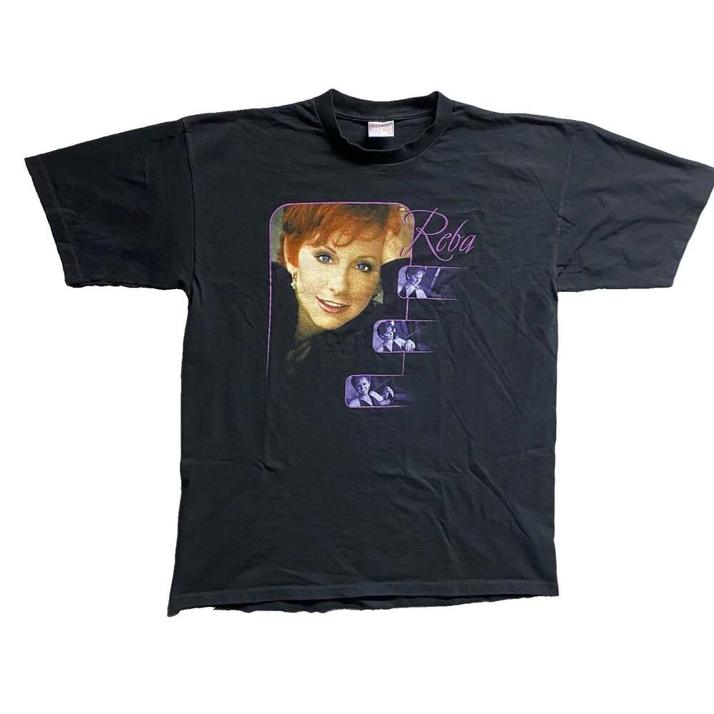 Reba McEntire Tour 2000 Black Graphic T-Shirt Country Music Size XL (48)